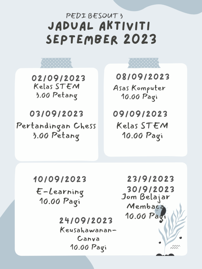 JADUAL AKTIVITI SEPTEMBER 2023